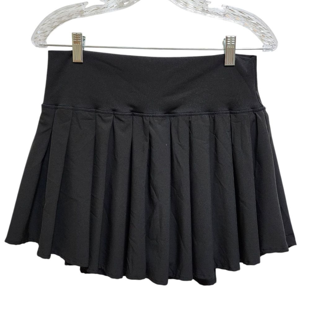 Vogo Athletica Skort Women L Black Pleated Built In Shorts Pockets Tennis Golf